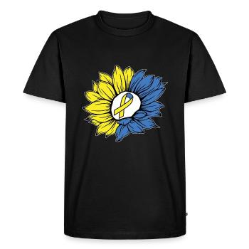 Down Syndrome Support Sunflower Band - T-shirt Premium bio Homme - noir - Devant - Nico (187cm)