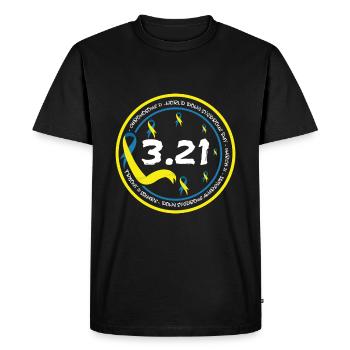 Journée mondiale du syndrome de Down 3.21 Chromosome 21 - T-shirt Premium bio Homme - noir - Devant - Nico (187cm)