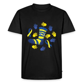 Des chaussettes gaies pour le soutien du syndrome de Down - T-shirt Premium bio Homme - noir - Devant - Nico (187cm)