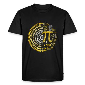 Pi Day Math Lover Spiral Design - Men's Premium Organic T-Shirt - black - Front - Nico (187cm)
