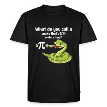 Pi Day Snake Joke Python Humour - T-shirt Premium bio Homme - noir - Devant - Nico (187cm)