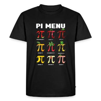 Pi Menu Fruit Pi Day Fun Math Art - Men's Premium Organic T-Shirt - black - Front - Nico (187cm)
