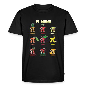 Pi Menu Variety for Pi Day Celebrations - Men's Premium Organic T-Shirt - black - Front - Nico (187cm)