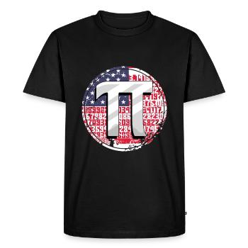 Numéros de balise Pi avec drapeau américain - T-shirt Premium bio Homme - noir - Devant - Nico (187cm)