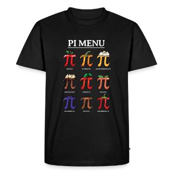 Pi Menu: Apple, Pumpkin, Lemon and More for - Men's Premium Organic T-Shirt - black - Front - Nico (187cm)