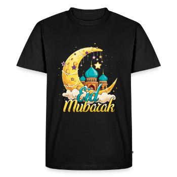 Paysage lunaire festif de l’Aïd Moubarak - T-shirt Premium bio Homme - noir - Devant - Nico (187cm)