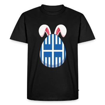 Oeuf de Pâques grec avec motif d’oreilles - T-shirt Premium bio Homme - noir - Devant - Nico (187cm)