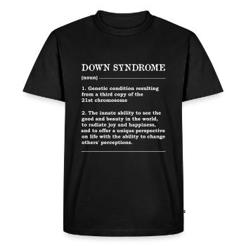 T-shirt de définition du syndrome de Down : Unique - T-shirt Premium bio Homme - noir - Devant - Nico (187cm)