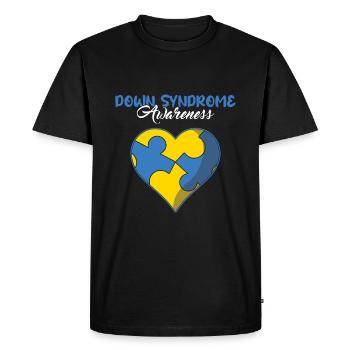 Puzzle du cœur de sensibilisation au syndrome de Down - T-shirt Premium bio Homme - noir - Devant - Nico (187cm)