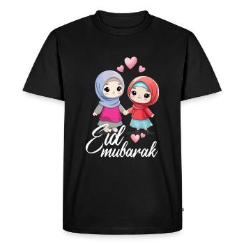 Eid Mubarak Sweet Friendship Two Girls - Men's Premium Organic T-Shirt - black - Front - Nico (187cm)