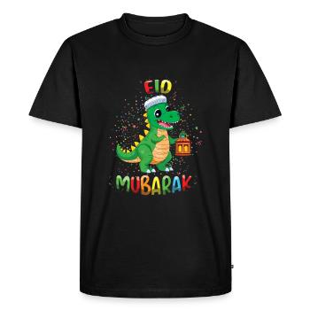 Célébration de la lanterne dinosaure de l’Aïd Moubarak - T-shirt Premium bio Homme - noir - Devant - Nico (187cm)