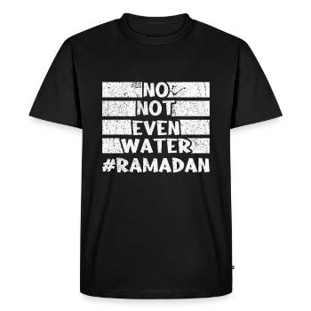 Aïd Moubarak Non, même pas l’eau Ramadan - T-shirt Premium bio Homme - noir - Devant - Nico (187cm)