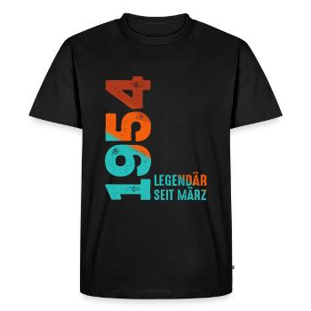 Légendaire depuis mars 1954 Mars 1954 Anniversaire 1954 - T-shirt Premium bio Homme - noir - Devant - Nico (187cm)