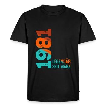 Légendaire depuis mars 1981 mars 1981 Anniversaire 1981 - T-shirt Premium bio Homme - noir - Devant - Nico (187cm)
