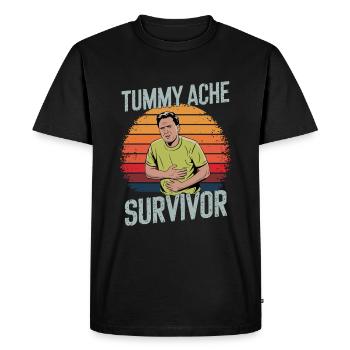 Belly Ache, Survivor, Retro Style - Men's Premium Organic T-Shirt - black - Front - Nico (187cm)