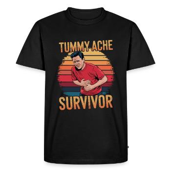 Bauchweh Überlebender Tummy Ache Survivor - Men's Premium Organic T-Shirt - black - Front - Nico (187cm)