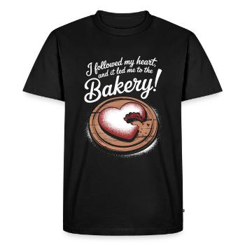 I followed my heart, and it led me to the bakery! - Men's Premium Organic T-Shirt - black - Front - Nico (187cm)
