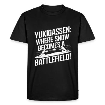 Yukigassen : Là où la neige devient une bataille ! - T-shirt Premium bio Homme - noir - Devant - Nico (187cm)