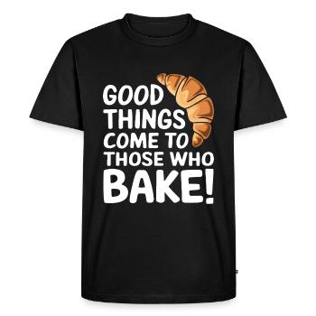 Good things come to those who bake! - Men's Premium Organic T-Shirt - black - Front - Nico (187cm)