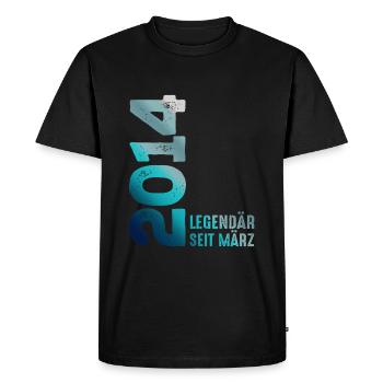 Légendaire Depuis Mars 2014 Mars 2014 Anniversaire 2014 - T-shirt Premium bio Homme - noir - Devant - Nico (187cm)