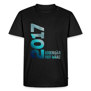 Légendaire Depuis Mars 2017 Mars 2017 Anniversaire 2017 - T-shirt Premium bio Homme - noir - Devant - Nico (187cm)