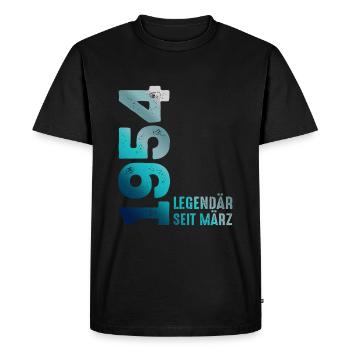 Légendaire depuis mars 1954 Mars 1954 Anniversaire 1954 - T-shirt Premium bio Homme - noir - Devant - Nico (187cm)
