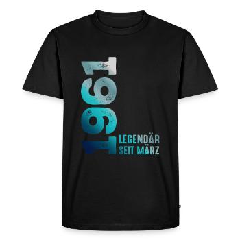 Légendaire depuis mars 1961 mars 1961 Anniversaire 1961 - T-shirt Premium bio Homme - noir - Devant - Nico (187cm)