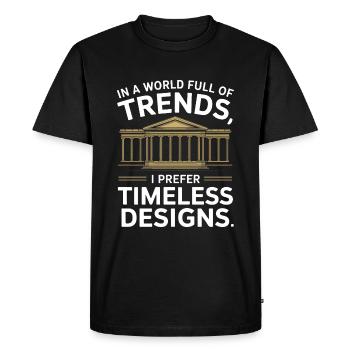 Dans un monde plein de tendances, je privilégie le design intemporel - T-shirt Premium bio Homme - noir - Devant - Nico (187cm)