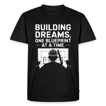 Construire des rêves, un plan à la fois. - T-shirt Premium bio Homme - noir - Devant - Nico (187cm)