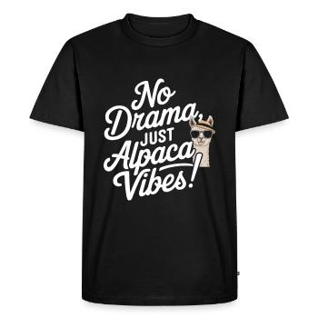 No drama, just alpaca vibes! - Men's Premium Organic T-Shirt - black - Front - Nico (187cm)