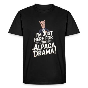 I’m just here for the alpaca drama! - Men's Premium Organic T-Shirt - black - Front - Nico (187cm)