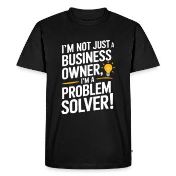 Je ne suis pas seulement propriétaire d’une entreprise ; Je suis un résolveur de problèmes - T-shirt Premium bio Homme - noir - Devant - Nico (187cm)