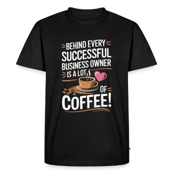 Derrière chaque propriétaire d’entreprise prospère se cache beaucoup de - T-shirt Premium bio Homme - noir - Devant - Nico (187cm)