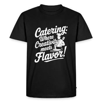 Traiteur : Là où la créativité rencontre la saveur ! - T-shirt Premium bio Homme - noir - Devant - Nico (187cm)