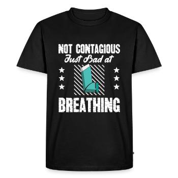 Sensibilisation à l’asthme : pas contagieuse, mais mauvaise - T-shirt Premium bio Homme - noir - Devant - Nico (187cm)