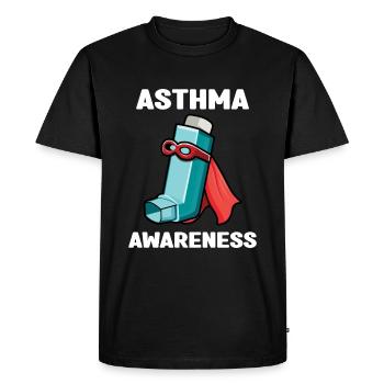 Conception d’inhalateur de super-héros de sensibilisation à l’asthme - T-shirt Premium bio Homme - noir - Devant - Nico (187cm)