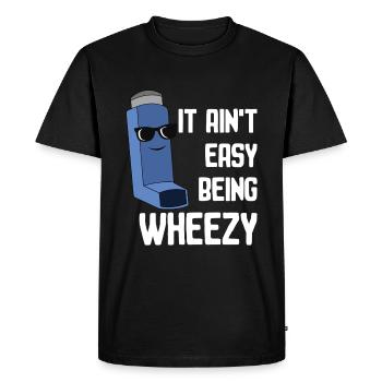 Asthma Bewusstsein: It Ain't Easy Being Wheezy - Männer Premium Bio T-Shirt - Schwarz - Vorne - Nico (187cm)