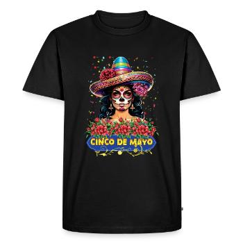 Cinco de Mayo : Célébration avec sombrero traditionnel - T-shirt Premium bio Homme - noir - Devant - Nico (187cm)