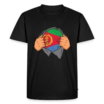 L’Érythrée déploie fièrement son drapeau - T-shirt Premium bio Homme - noir - Devant - Nico (187cm)