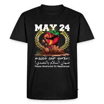 Érythrée 24 mai : La paix s’ancre sur la résistance - T-shirt Premium bio Homme - noir - Devant - Nico (187cm)