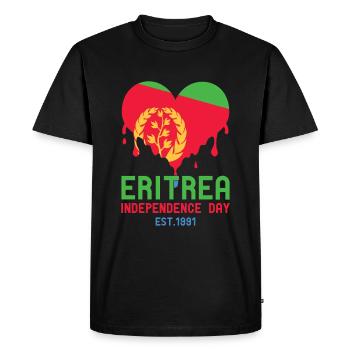 Érythrée Jour de l’indépendance Est. 1991 Cœur - T-shirt Premium bio Homme - noir - Devant - Nico (187cm)