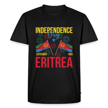 Fête de l’indépendance de l’Érythrée 24 mai 1991 - T-shirt Premium bio Homme - noir - Devant - Nico (187cm)