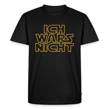 Ich war's nicht - Männer Premium Bio T-Shirt - Schwarz - Vorne - Nico (187cm)