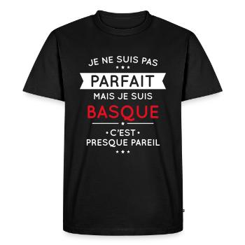 Je ne suis pas parfait mais je suis Basque - T-shirt Premium bio Homme - noir - Devant - Nico (187cm)
