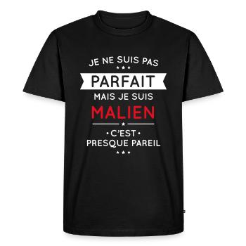 Je ne suis pas parfait mais je suis Malien - T-shirt Premium bio Homme - noir - Devant - Nico (187cm)