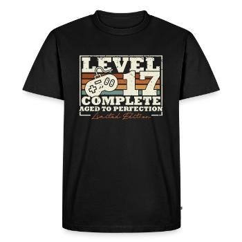 17e anniversaire Niveau 17 Cadeau complet 17 ans - T-shirt Premium bio Homme - noir - Devant - Nico (187cm)