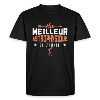 ÉLU MEILLEUR ASTROPHYSICIEN DE L'ANNÉE - T-shirt Premium bio Homme - noir - Devant - Nico (187cm)