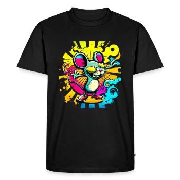Cool party rat - Men's Premium Organic T-Shirt - black - Front - Nico (187cm)