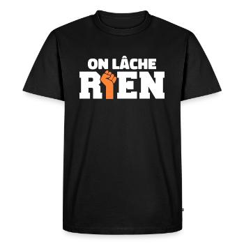 On Lâche Rien - T-shirt Premium bio Homme - noir - Devant - Nico (187cm)