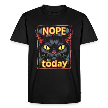 Humeur du chat - T-shirt Premium bio Homme - noir - Devant - Nico (187cm)